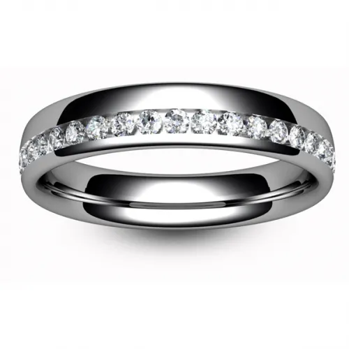 White Gold Diamond Wedding Ring - Full Channel Set - All Metals